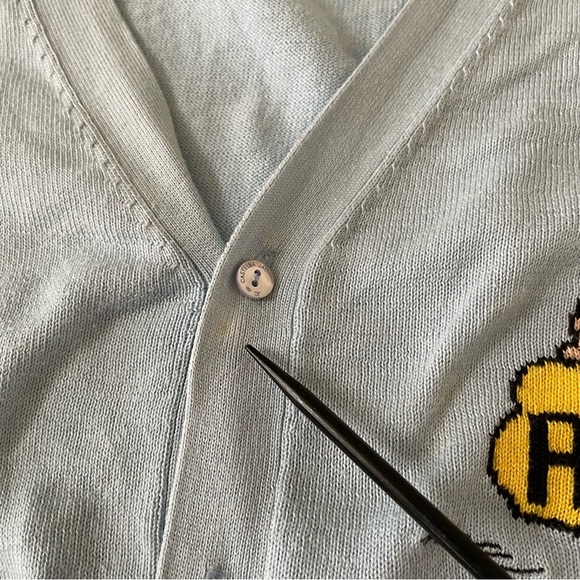 JC de CASTELBAJAC Cardigan Sweater Peanuts Snoopy Size M Light Blue - Picture 7 of 12